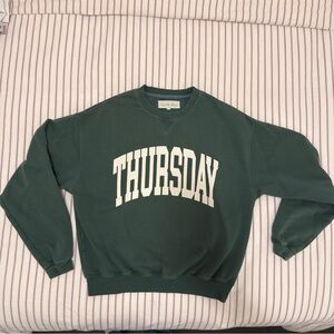 Every Other Thursday - Collegiate Crewneck - Green 'Thursday' Sweatshirt - XS